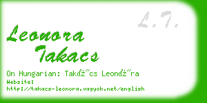 leonora takacs business card